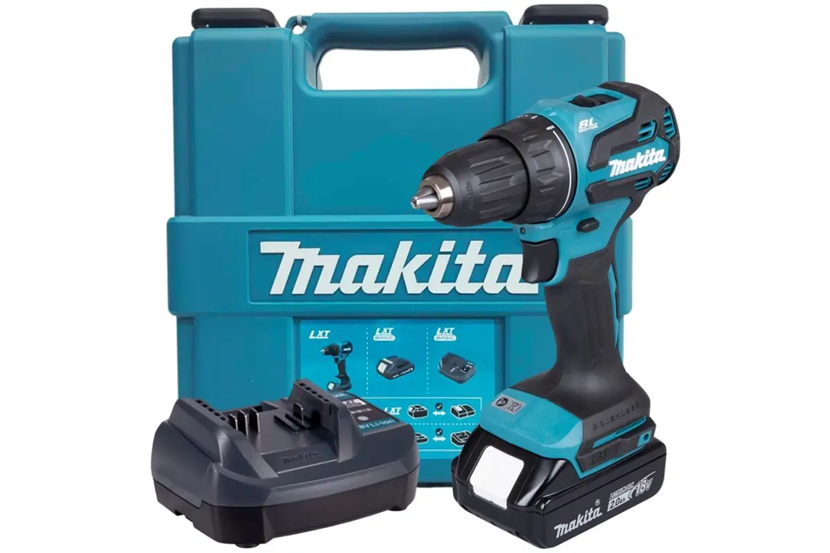 Дрель-шуруповерт аккумуляторная LXT BL 18В, 13мм, 50/27 Hm Makita DDF490WV 1х2,0 Ач АКБ+ЗУ кейс