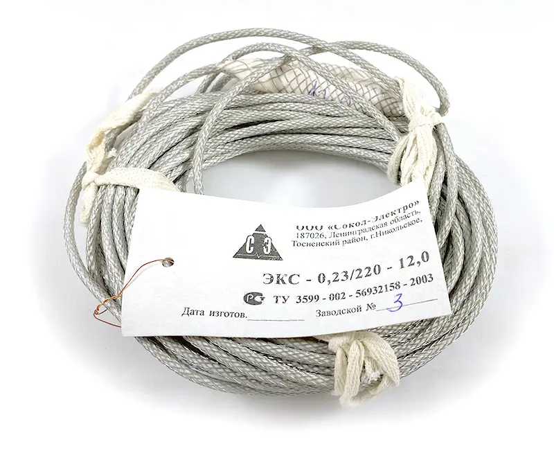 Кабель греющий  16Вт/м  t=180C* 220В 12 м ЭКС