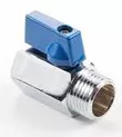 Кран шаровый латунный Ду- 10, мини, муфта-штуцер, WTM, W13022