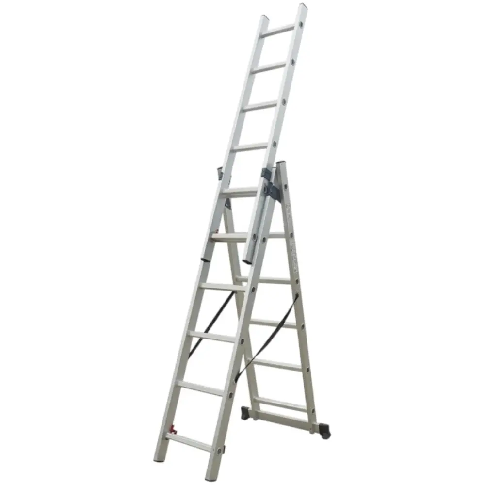 Лестница раздвижная 3х 6 алюминиевая h=3,38 м до 150кг DLE306 8,9кг Deli