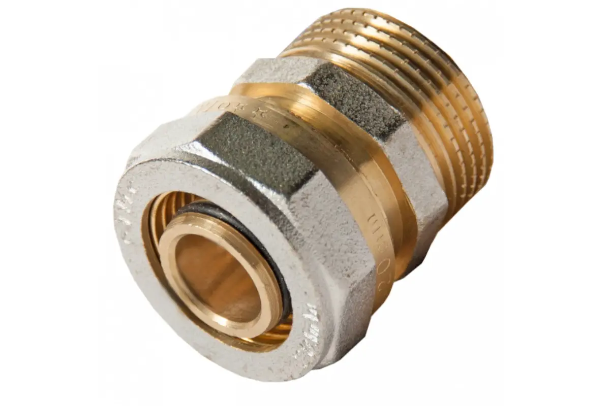 Муфта латунная НР 16х1/2"  (обжимн) AQUATTRO