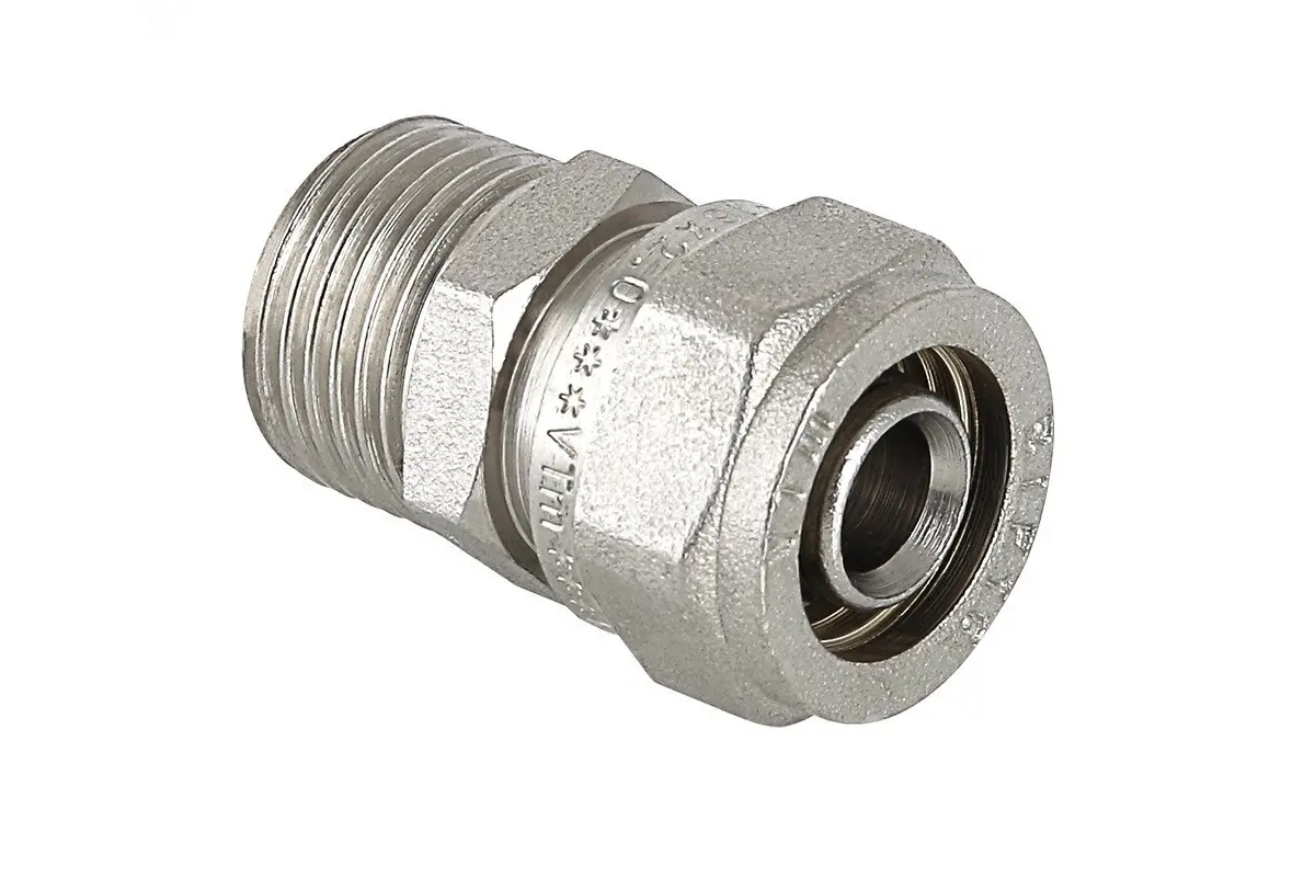 Муфта латунная НР 20х3/4" (обжимн.) VTm.301.N Valtec