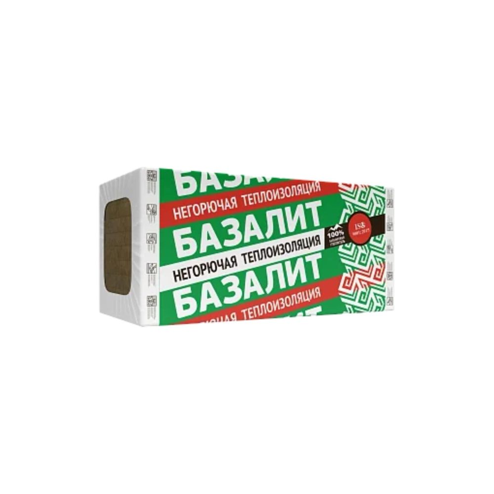 Минплита П- 80 БАЗАЛИТ ВЕНТИ-Н 1200х 600х 100 мм уп.0,288м3 (плотность 75-99 кг/м3)