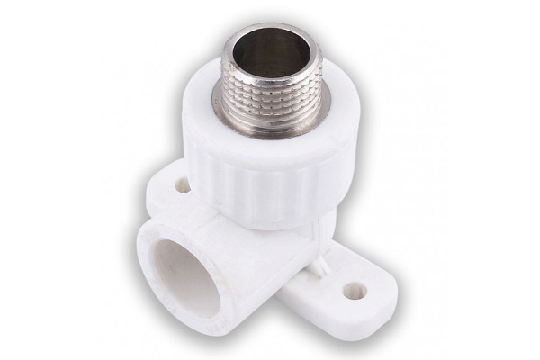 Угольник комб. D25-1/2" НР с креплением PPRС, Gind