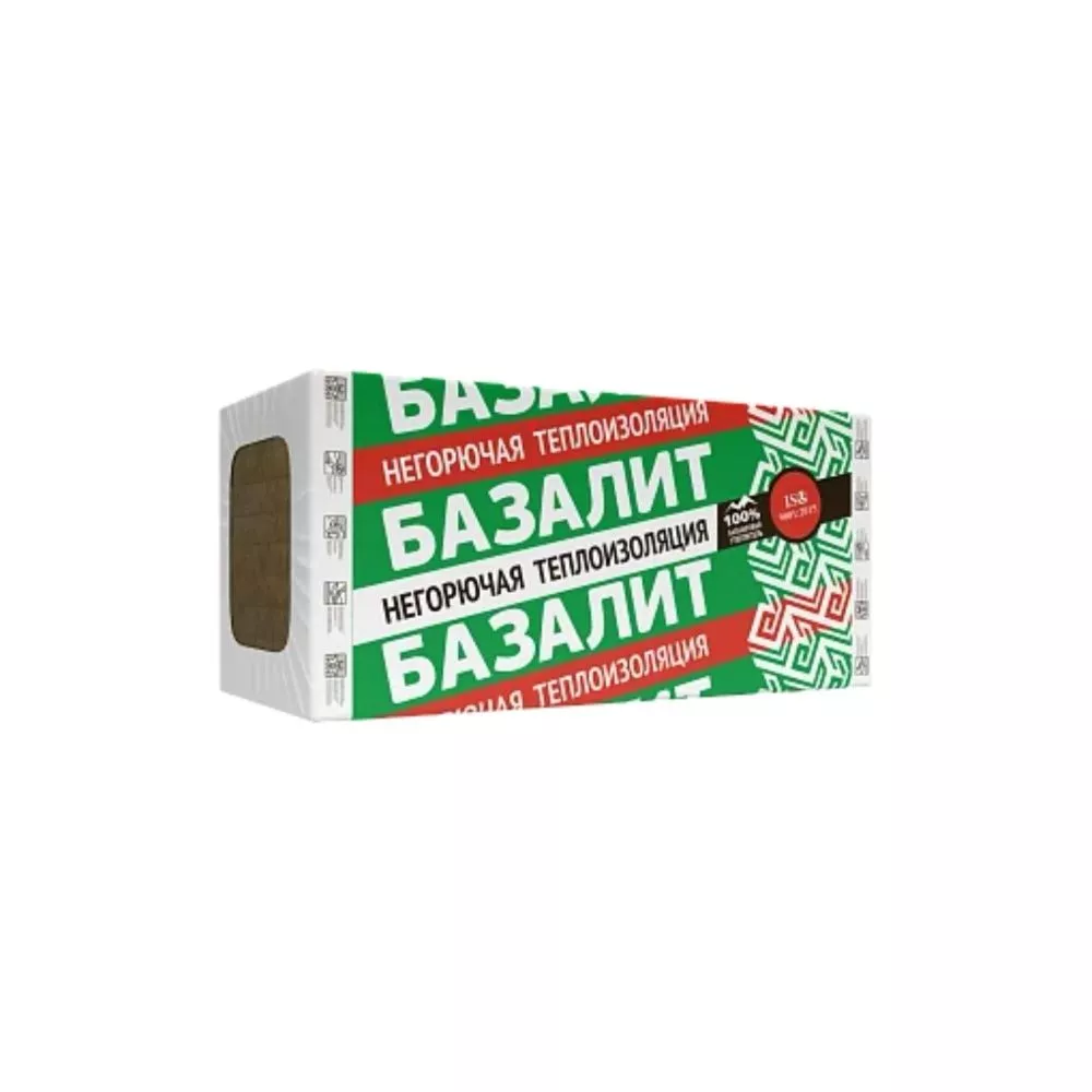 Минплита П- 80 БАЗАЛИТ ВЕНТИ-Н 1200х 600х 100 мм уп.0,288м3 (плотность 75-99 кг/м3)